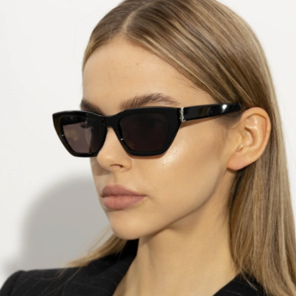NEW SAINT LAURENT SUNGLASSES, WOMEN BLACK EYEWEAR SAINT LAURENT - Picture 1 of 5